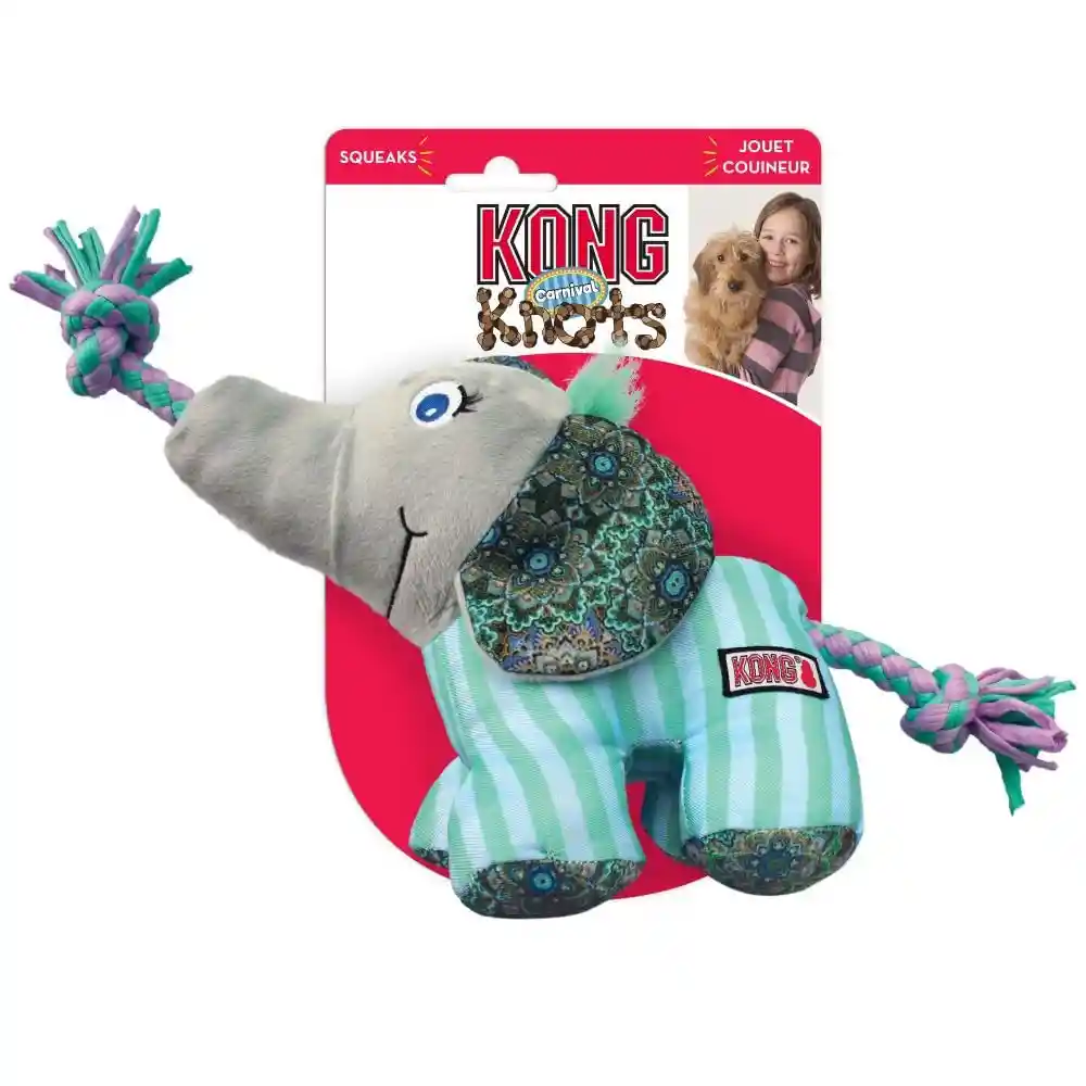 Kong Juguete Para Perro Peluche Knots Carnival Elefante Sm Md