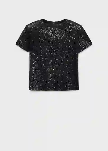 Camiseta Xsaturno Negro Talla S Mujer Mango