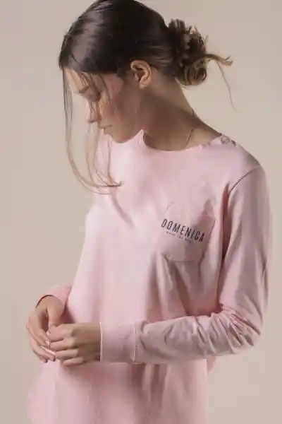 Domenica Camiseta Long Sleeve Mujer Rosado Talla M