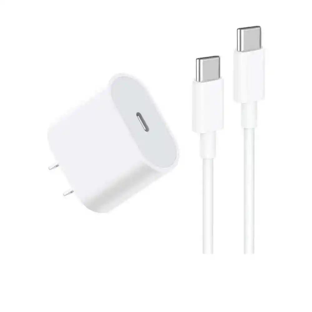 Cargador Completo Iphone 15 Pro Max Generico Carga Rapida 20w (incluye Cable y Cubo)