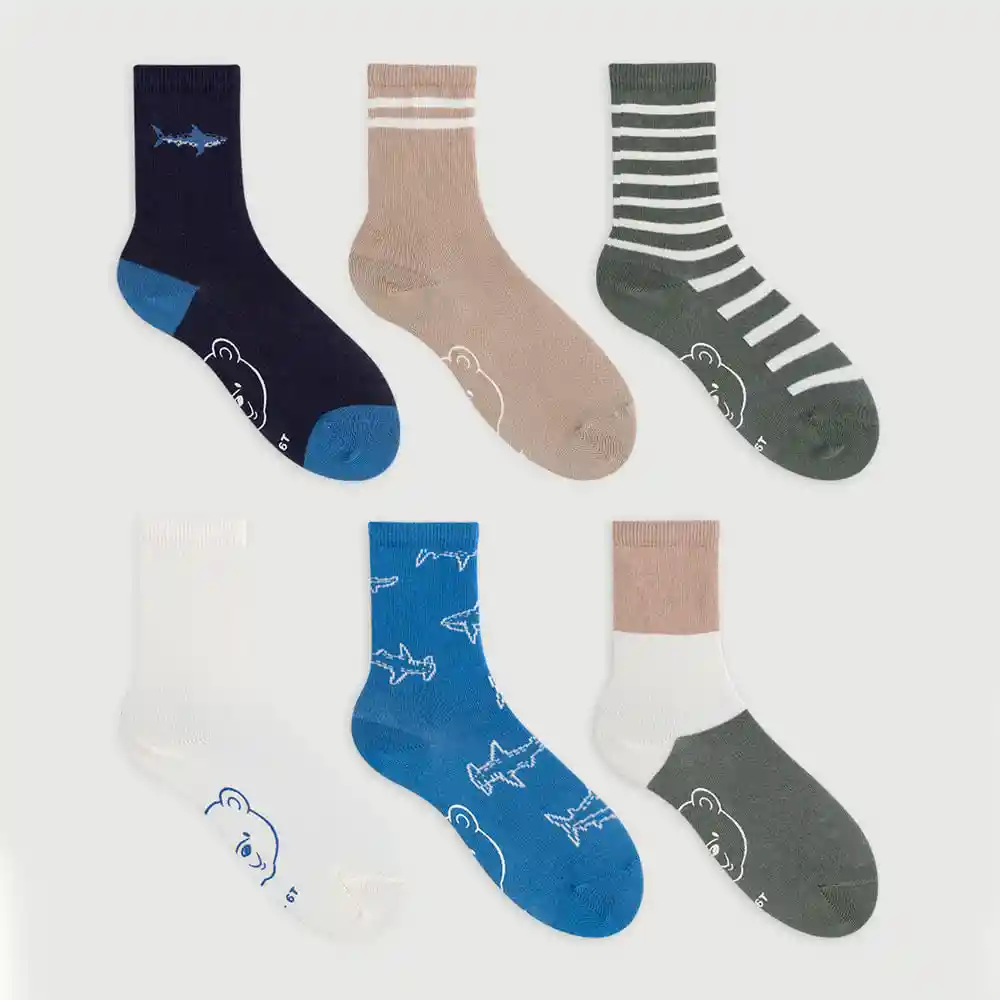 Medias Casuales Largo Bebito Fifak X6 Baby Fresh Talla 2t-4t