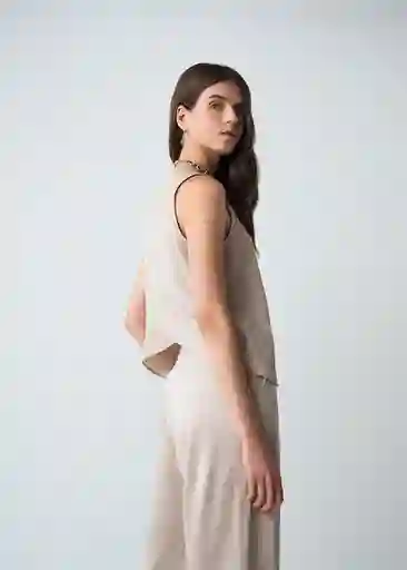 Camisa Luli Mujer Beige Escarcha Claro Talla L 513G398 Naf Naf