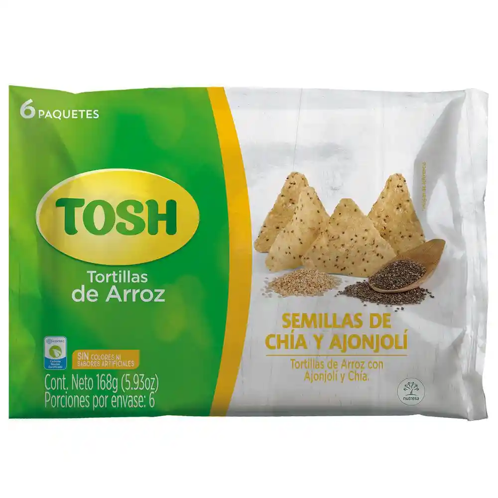 Tosh Tortillas de Arroz con Semillas de Chía y Ajonjolí