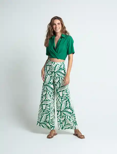 Camisa Cossio Mujer Verde Plantación Talla L - 411F308 Naf Naf