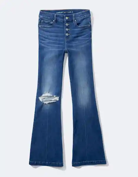 Jean Flare Mujer Azul Talla 8 REGULAR American Eagle