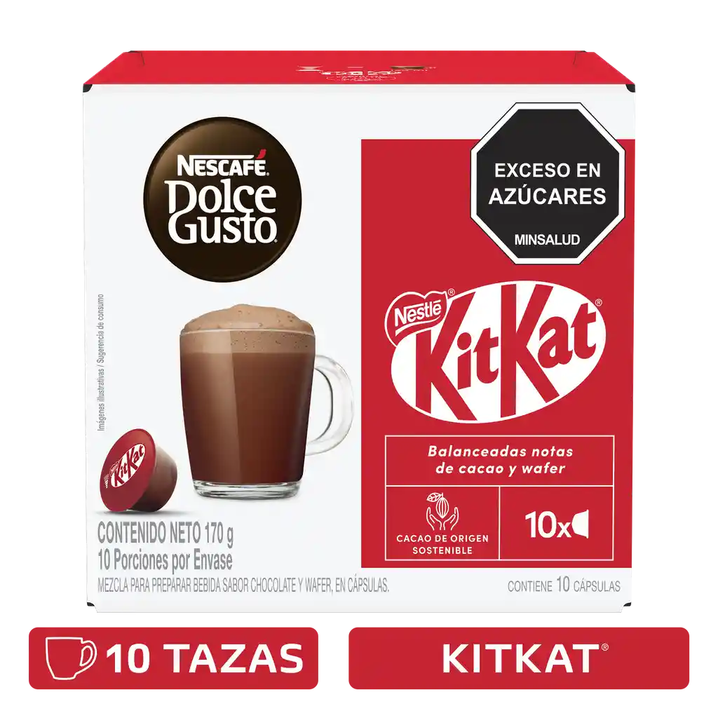 Cápsulas de Chocolate NESCAFÉ DOLCE GUSTO KitKat x 170g