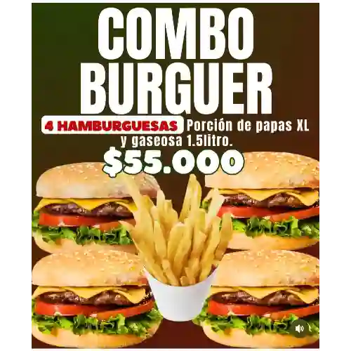 Combo 4 Hamburguesas