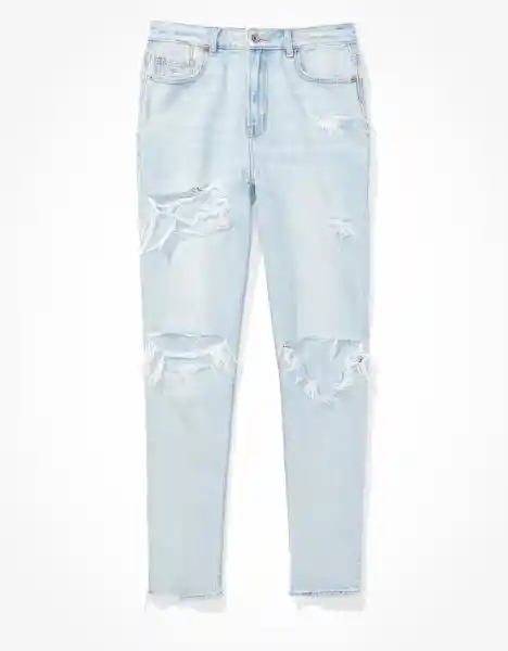 American Eagle Jean Mom de Rotos Azul Añejo Talla 12 Regular