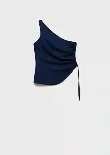 Top Creta Tejano Oscuro Talla L Mujer Mango