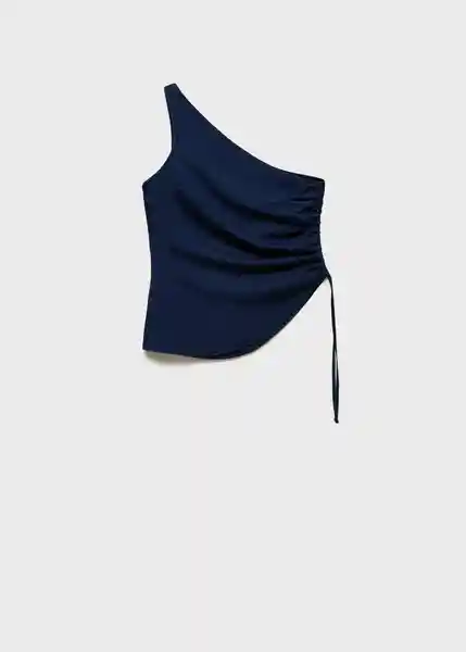 Top Creta Tejano Oscuro Talla L Mujer Mango
