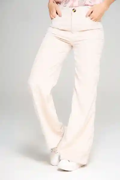 Pantalón Corduroy Color Beige Medio Talla 14 Ragged