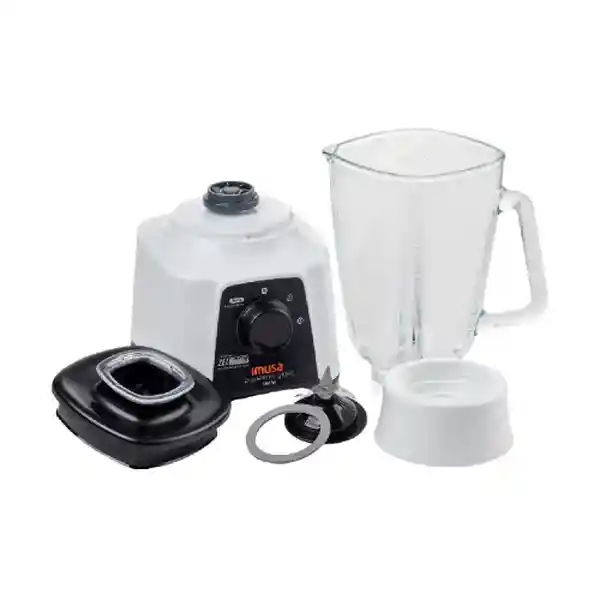 Imusa Licuadora Power Mix Plus 2V Vaso Vidrio Blanca