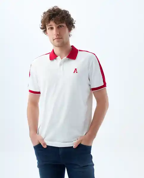 Camiseta Hombre Blanco y Rojo Talla L 809f002 Americanino