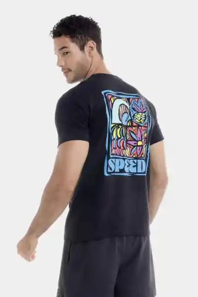 Camiseta Manga Corta Tropical Blocks Hombre Talla L Speedo
