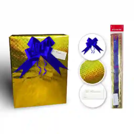 Magic Party Kit Regalo Papel Holografico Dorado