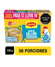 Caldo de Gallina MAGGI Desmenuzado paga 12 lleva 14 sobres x 126g