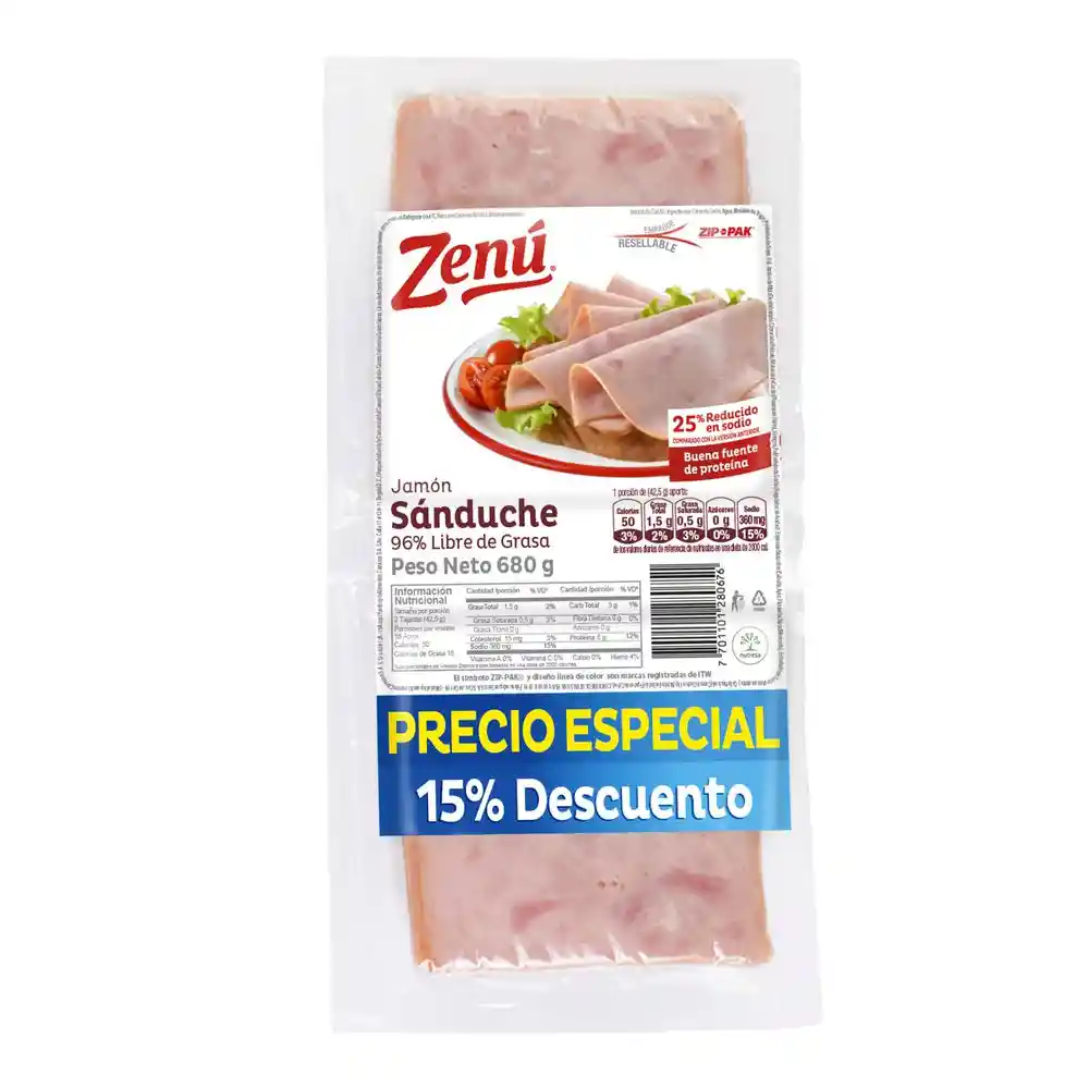 Zenú Jamón de Cerdo Tipo Sanduche