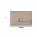 Cartera Para Mujer Con Hebilla Dorada Beige Serie Miniso