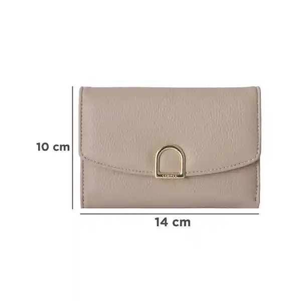 Cartera Para Mujer Con Hebilla Dorada Beige Serie Miniso