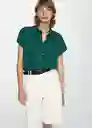 Camisa Robbie Verde Talla S Mujer Mango