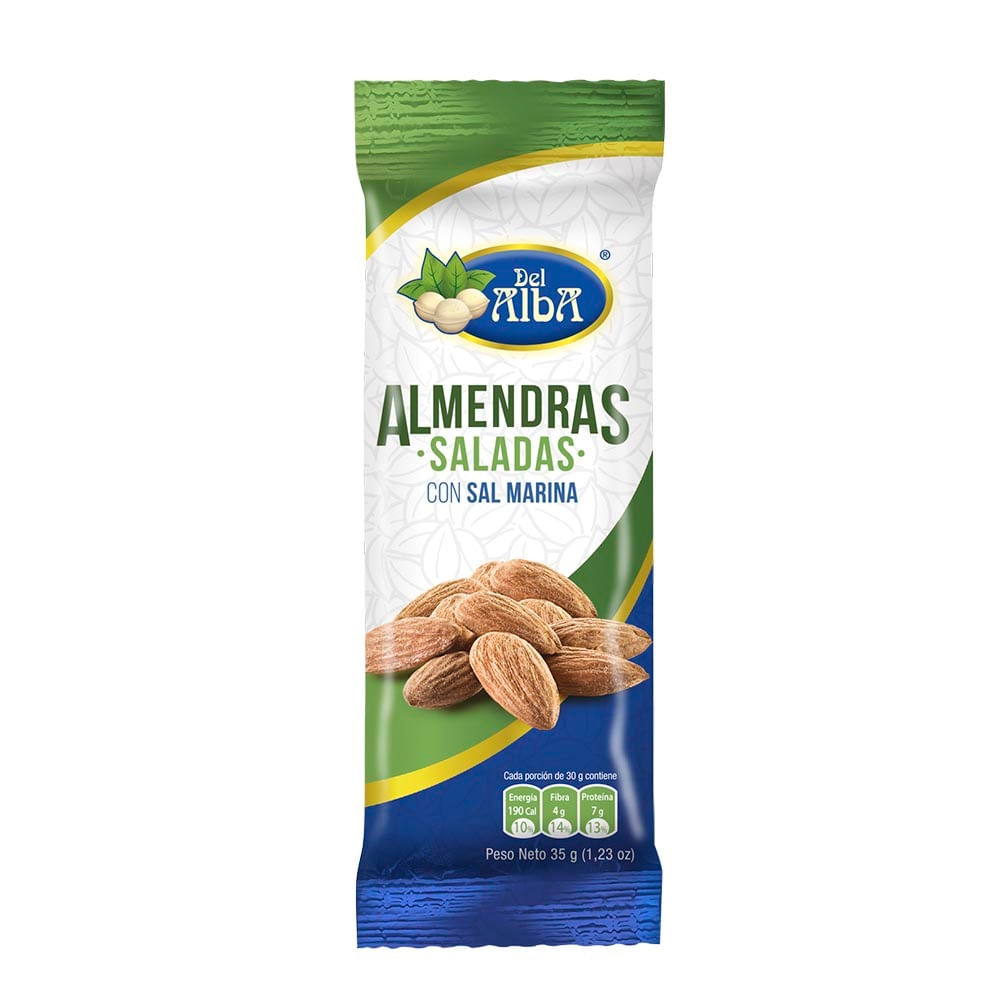 Del Alba Almendras Saladas con Sal Marina 35 g