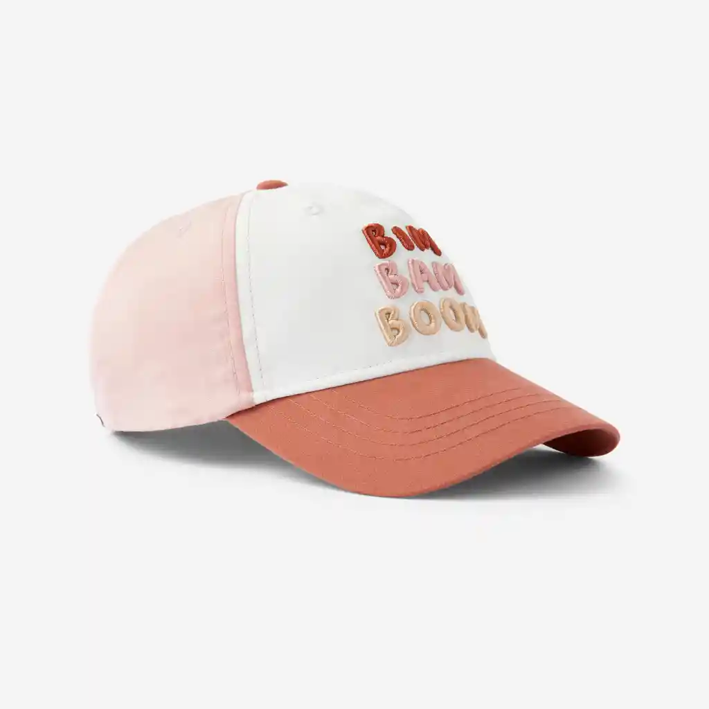Gorra de Fitness Con Ajuste de Velcro Para Niños Domyos 500 Blanco/rosado