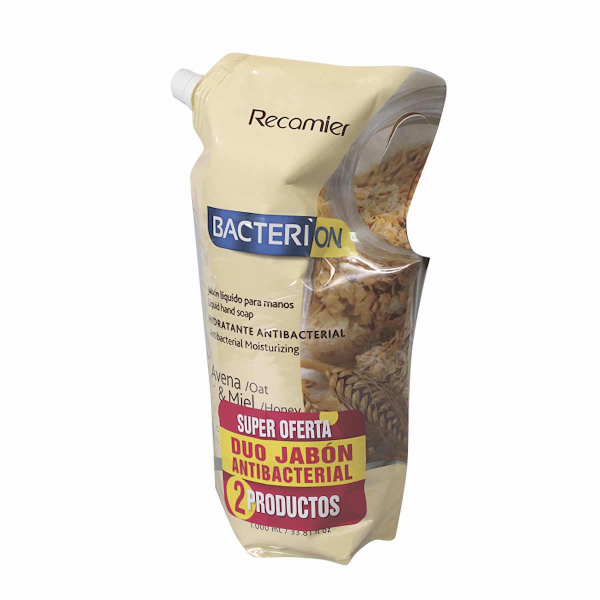Recamier Jabón Líquido Bacterion Avena y Miel 2 x 1000 ml