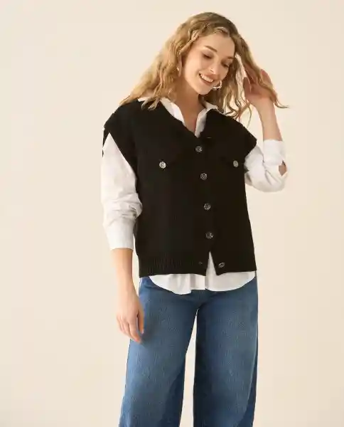 Buzo Tejido Negro Puro Ultraoscuro Talla M 162G207 Esprit