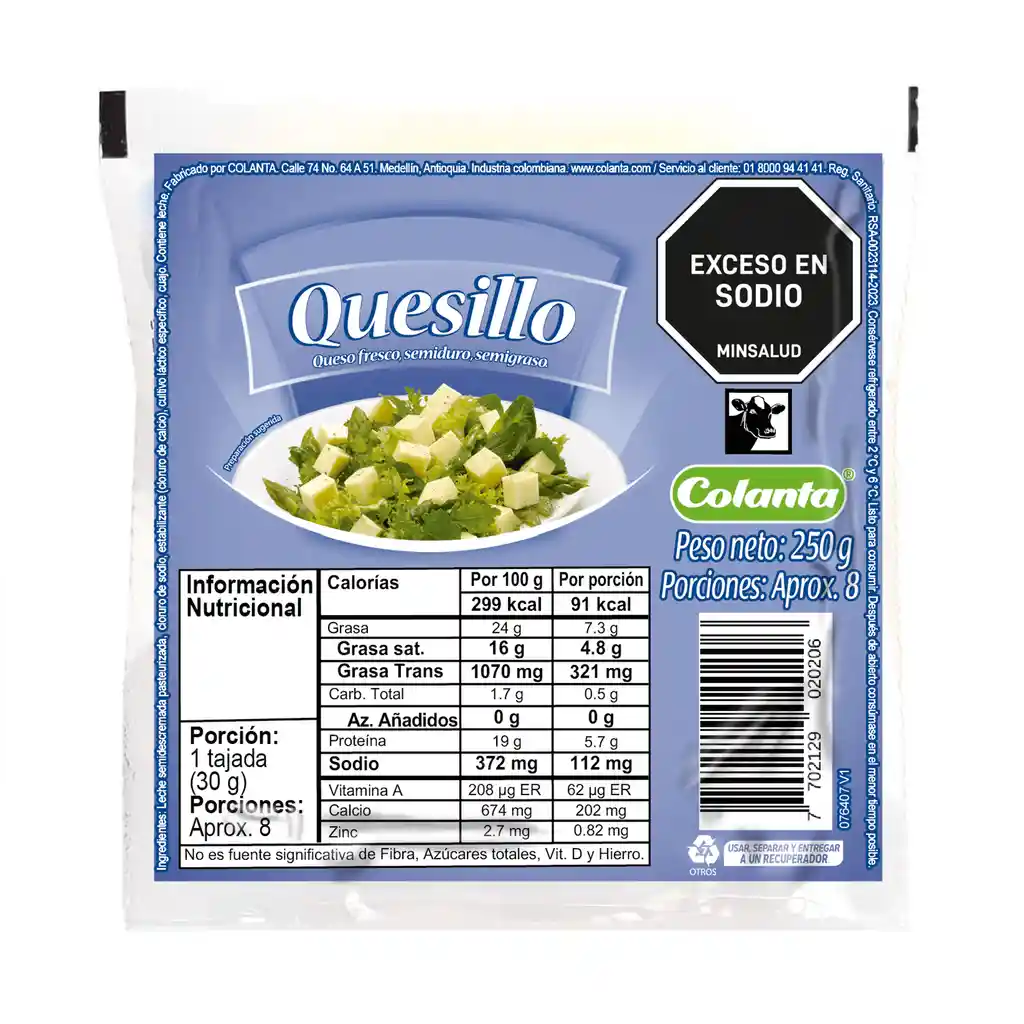 Colanta Quesillo Entero Fresco