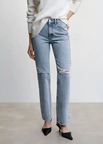 Pantalón Jean Minime Tejano Medio Talla 40 Mujer Mango