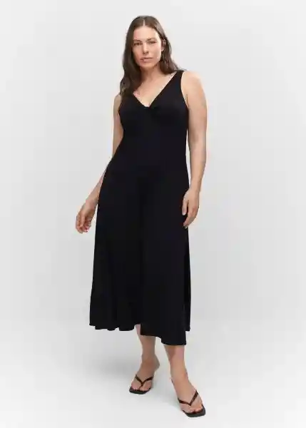 Vestido Cali3 Negro Talla 27 Mujer Mango