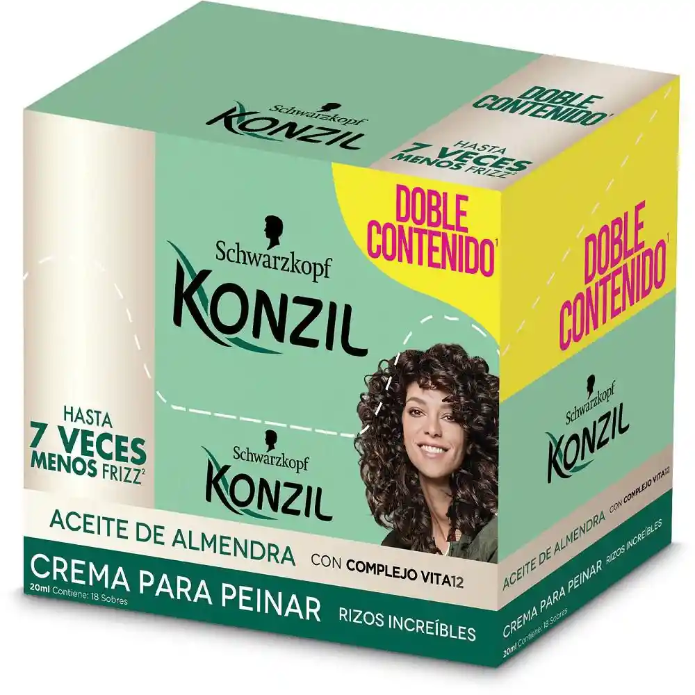Crema Para Peinar Aceite de Almendr Konzil Verde (360 Gr)