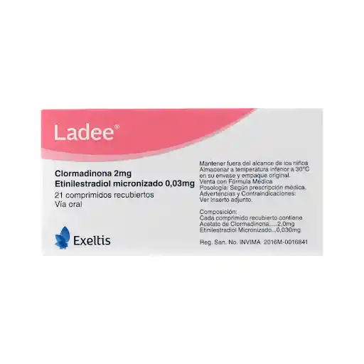 Ladee 2Mg/0.03Mg Caja X 21 Comprimidos