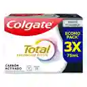 Crema Dental Colgate Total Carbón Prevención Activa 3x75ml