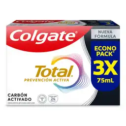 Crema Dental Colgate Total Carbón Prevención Activa 3x75ml
