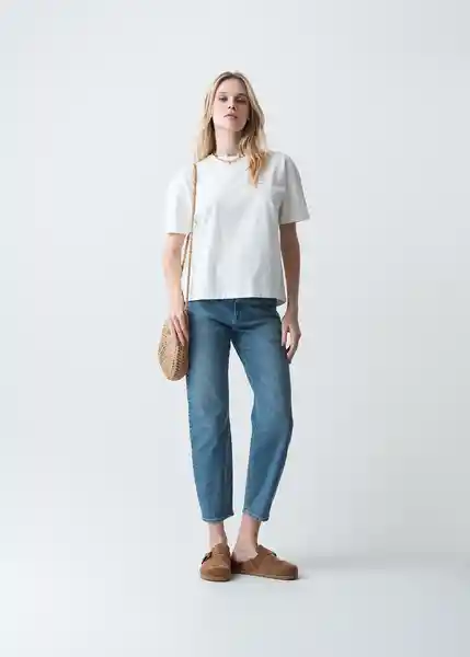 Camiseta Mujer Crudo Vainilla Claro Talla M 403G052 Naf Naf