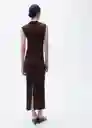 Vestido Curra Marrón Talla S Mujer Mango