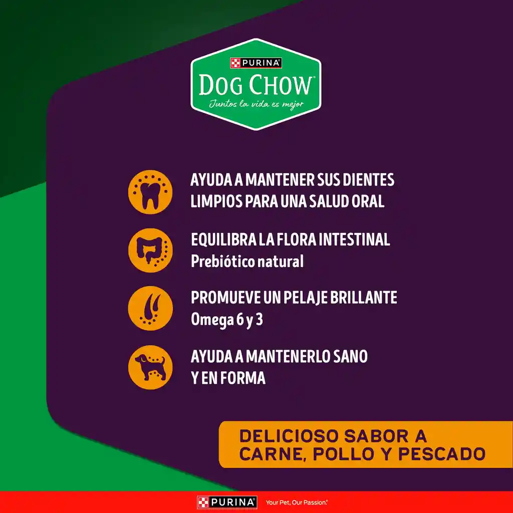 Comida para perro Dog Chow Triple proteina todos los tamaños 22,7 kg
