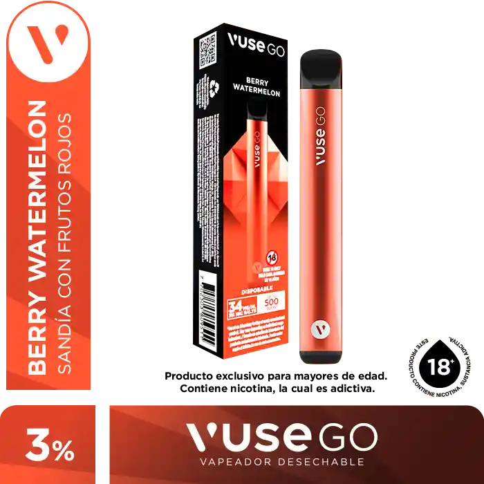 Vaporizador Vuse Go 500 Berry Watermelon 34Mg Paquetex1Und