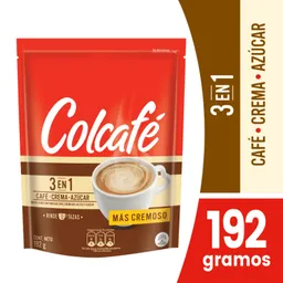 Colcafé Café Instantáneo 3 en 1: Café + Crema + Azúcar 