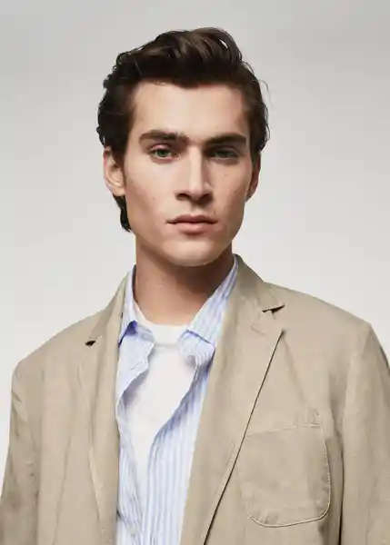 Blazer Americana Delave Beige Talla 52 Hombre Mango