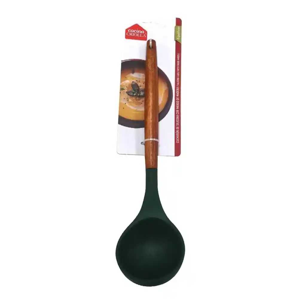 Cucharon Silicona Mango en Madera Melvic 443000132
