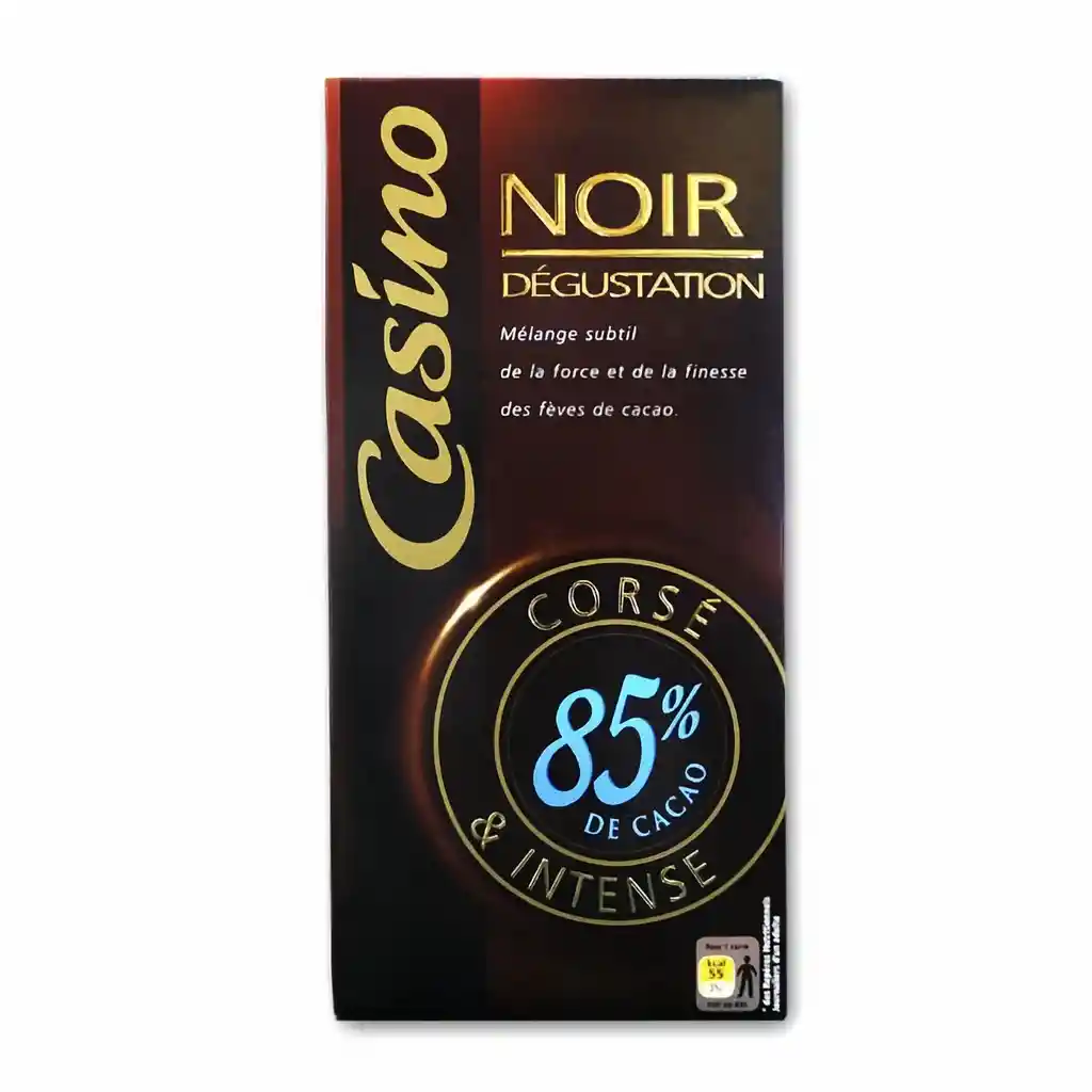 Casino Chocolate con 85 % de Cacao Noir Dégustation