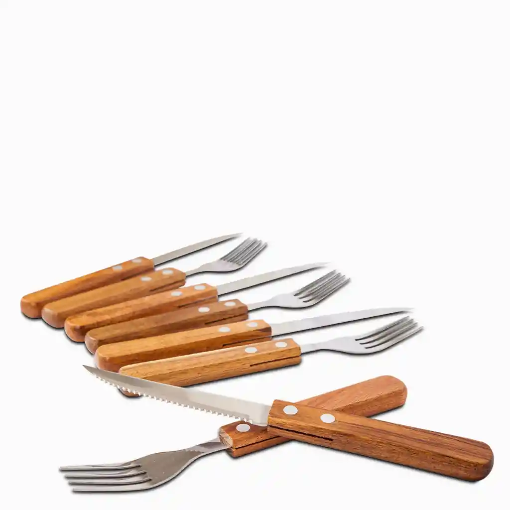 Ambiente Gourmet Set Tenedores y Cuchillo Acacia