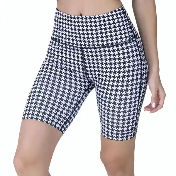 Pantaloneta Houndstooth Blanco y Negro Talla M Everlast