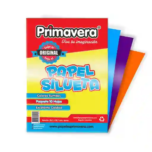 Primavera Papel Silueta 1/8 Colores Surtidos 