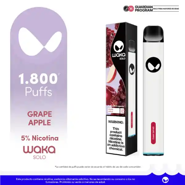 WAKA SOLO Vape Grape Apple - 5% 1.800 puff