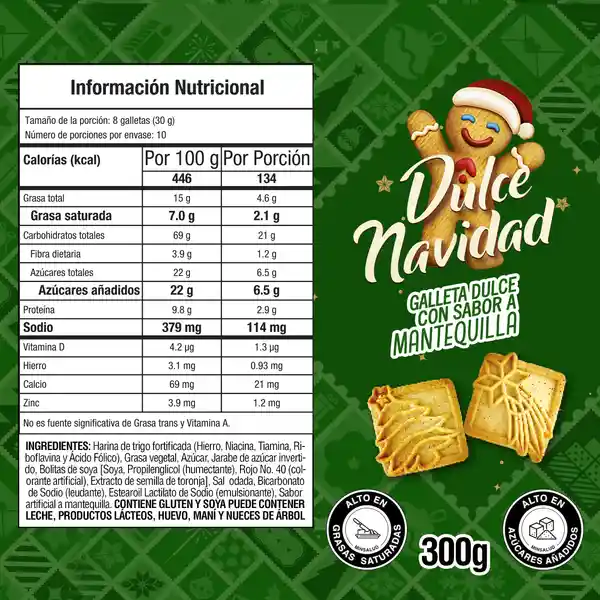 Gamesa Galleta Mantequilla Dulce Navidad 300 g