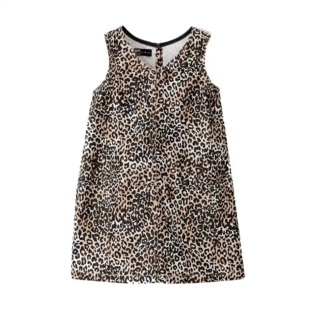 Vestido Corto Sin Mangas en Drill Kids Femenino Lazeh Kd Gef