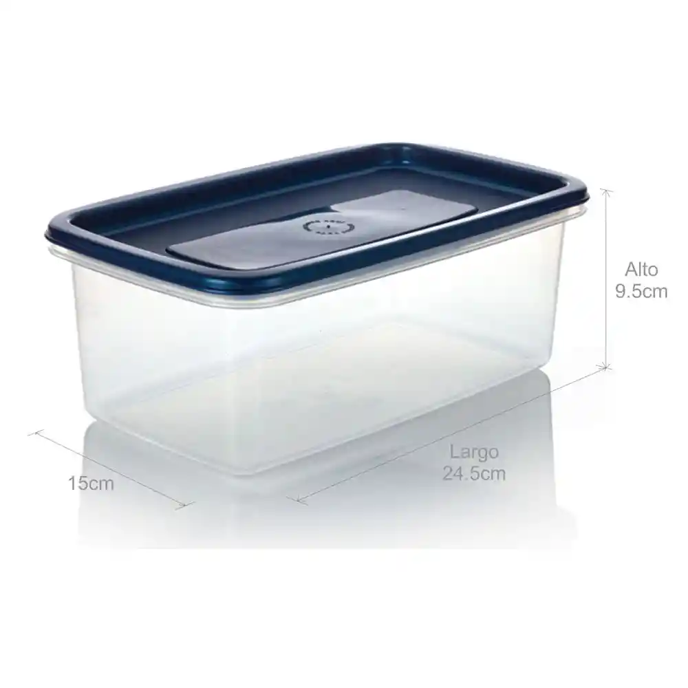 Recipiente Plastico Rectangular Azul